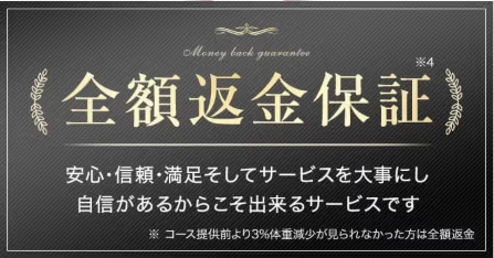 痩せなかった場合の全額返金保証制度に関する情報