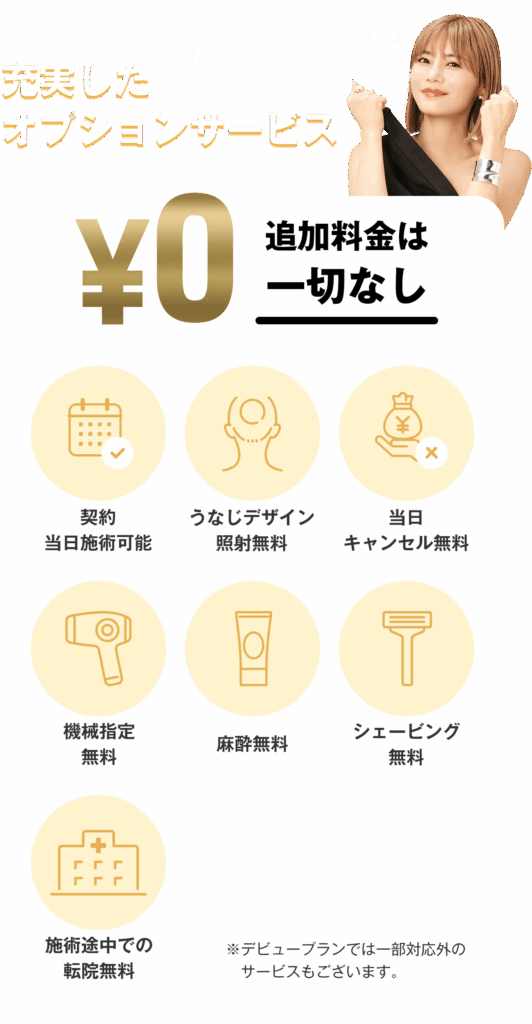 レジーナクリニックの充実したオプションサービス