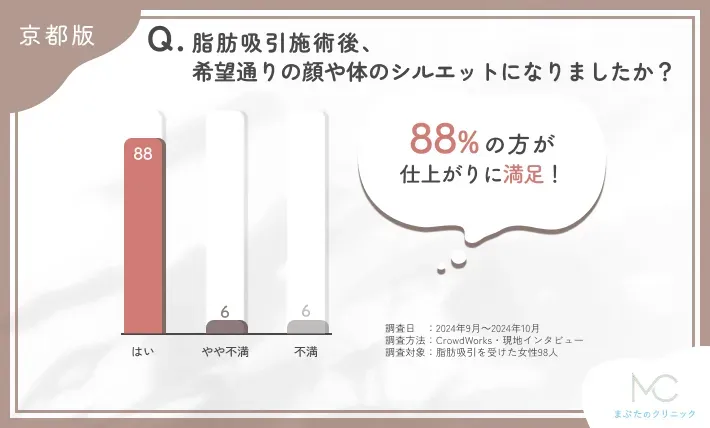 脂肪吸引施術後の仕上がりに関するアンケート調査
