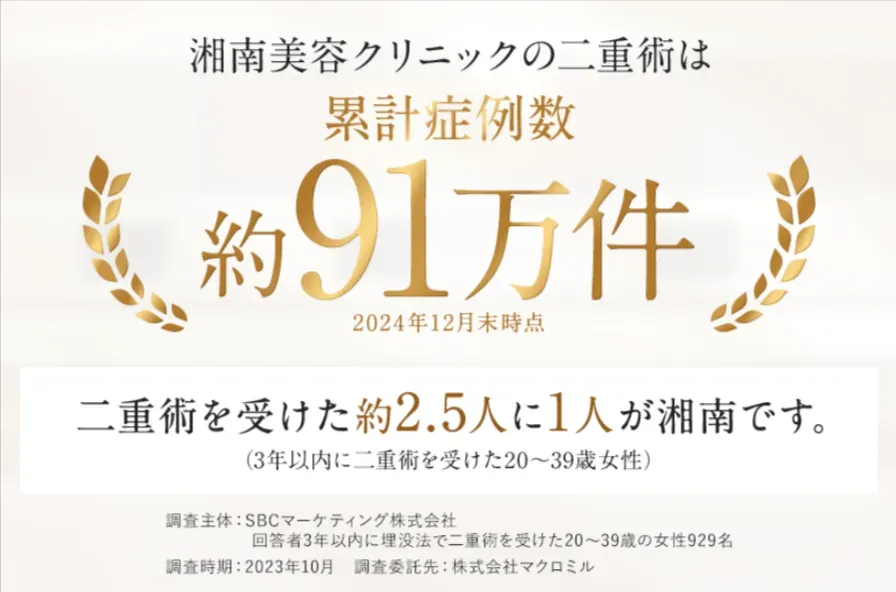 湘南美容外科の累計症例数