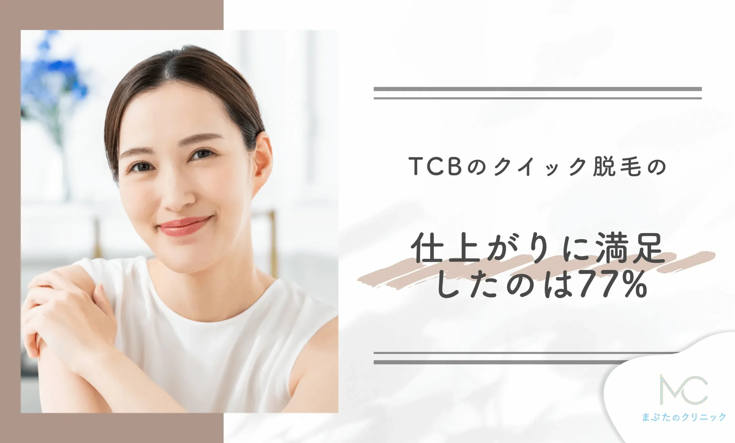 TCBのクイック脱毛の仕上がりに満足したのは77%