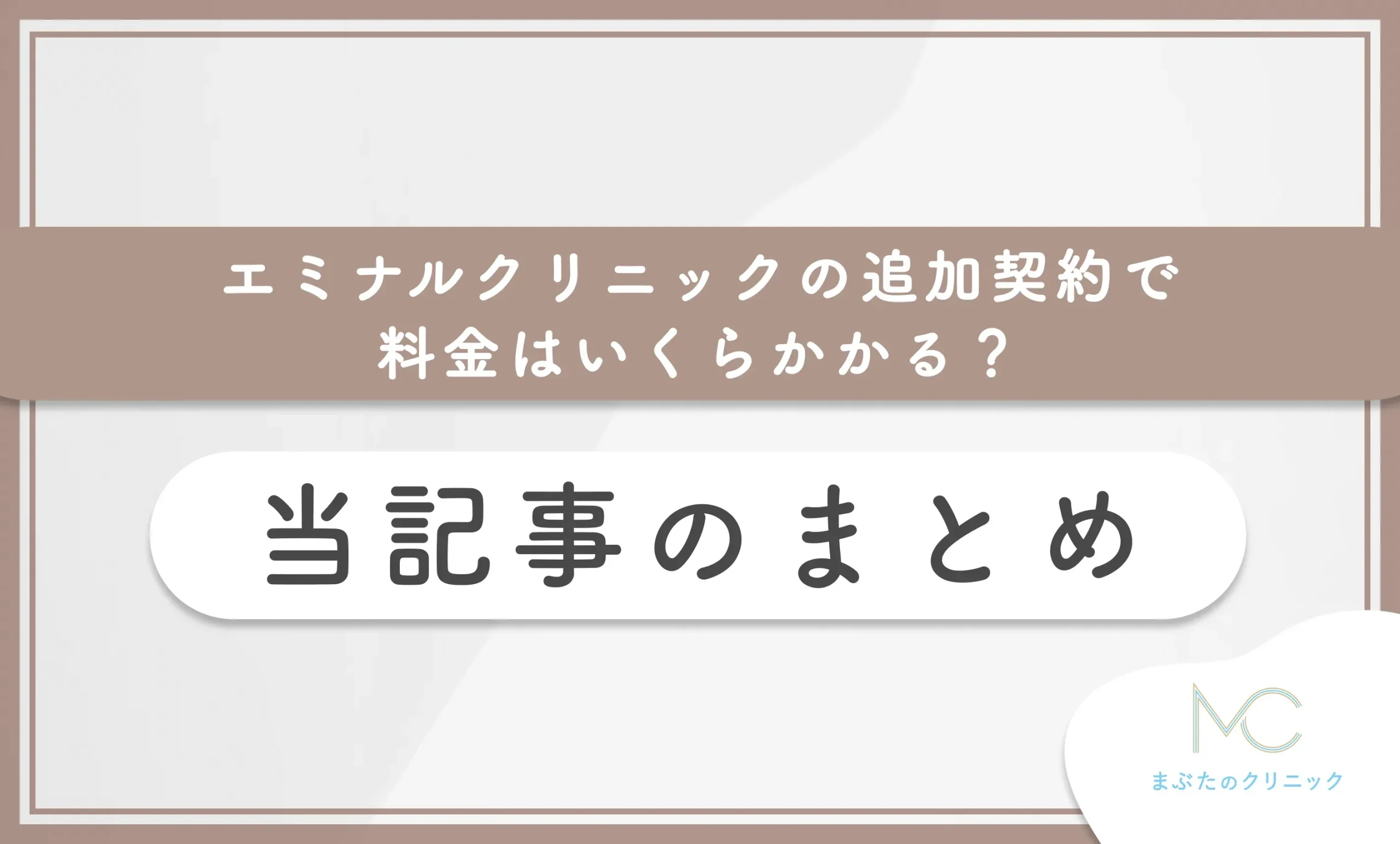 エミナルクリニックの追加契約で料金はいくらかかる？ 当記事のまとめ
