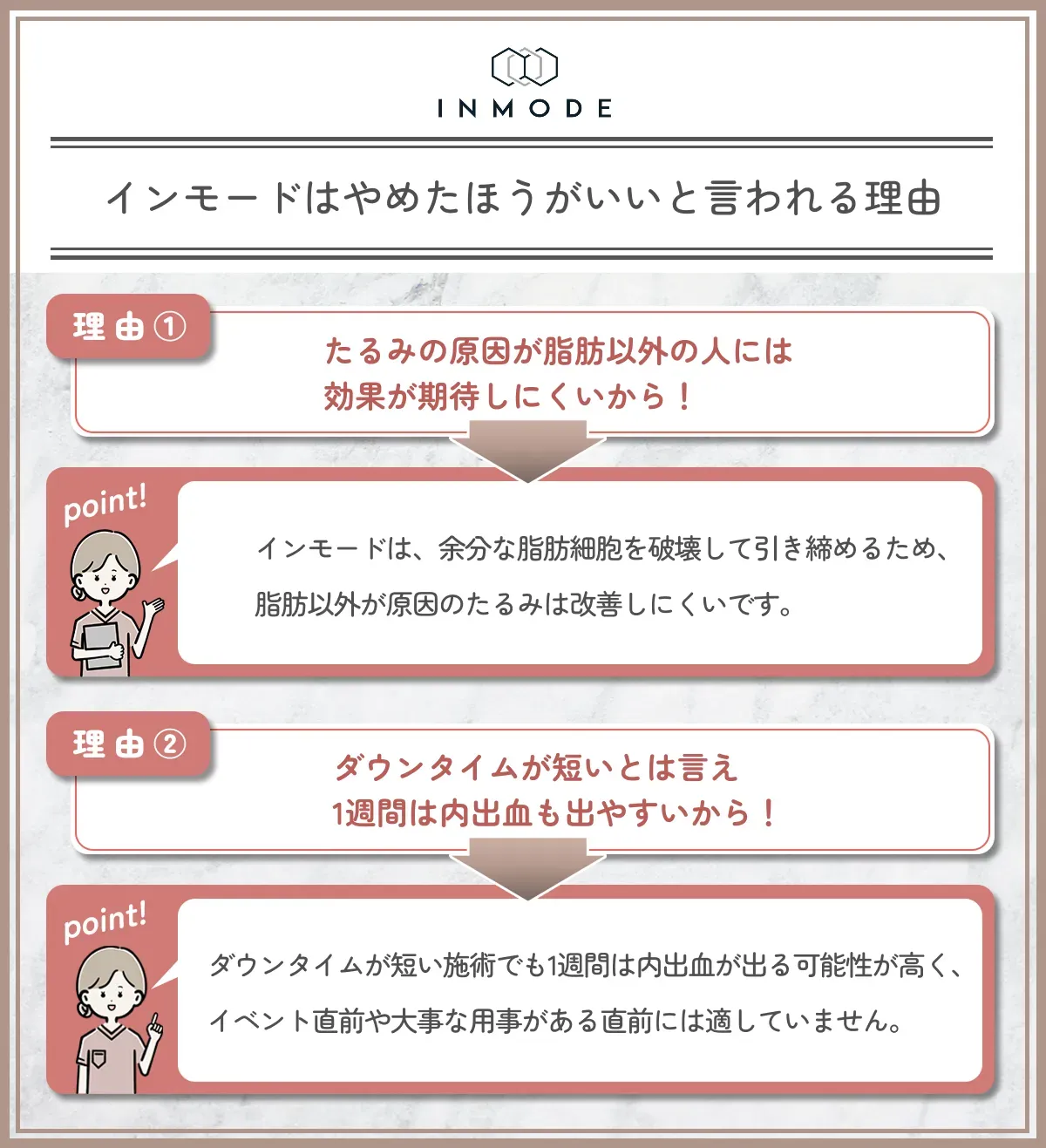 インモードはやめた方がいいと言われる理由