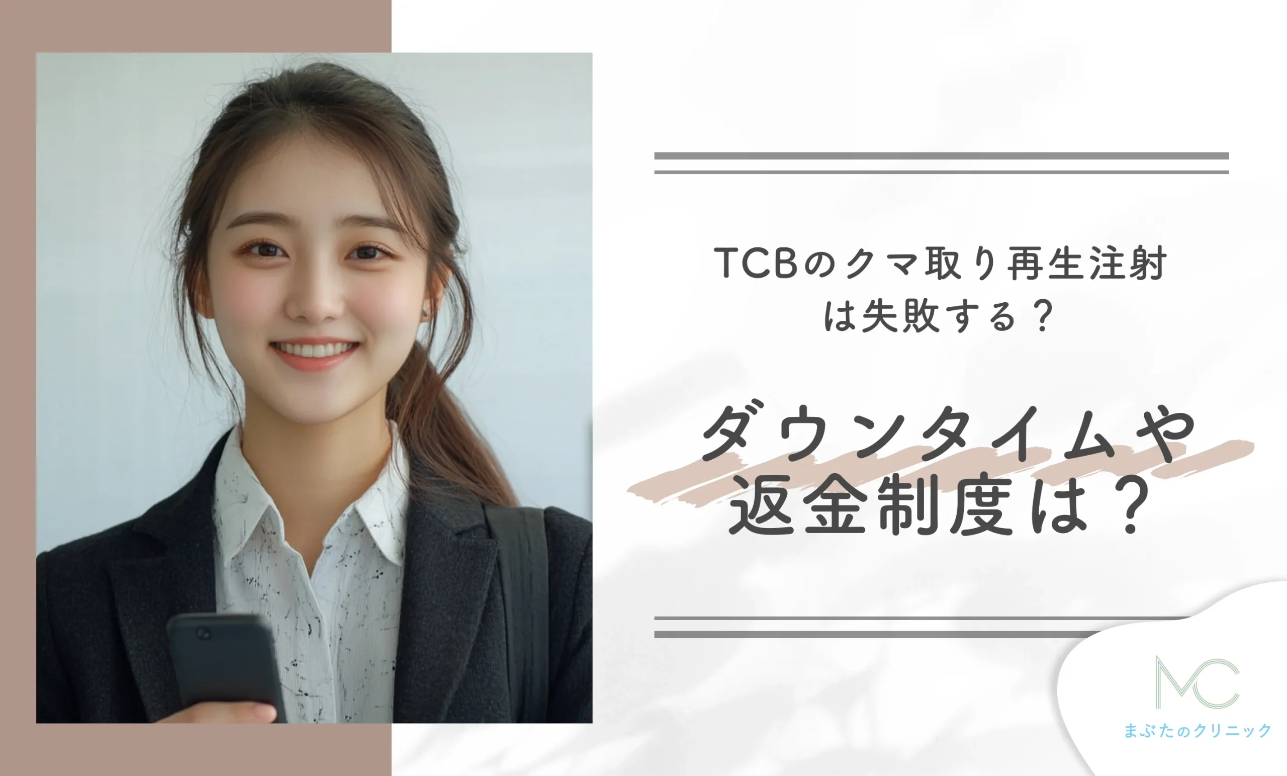TCBのクマ取り再生注射は失敗する?ダウンタイムや返金制度は?