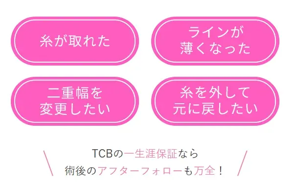 TCBの二重整形の保証