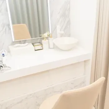 SELECT CLINIC 大阪茶屋町院のトライフィルプロを受けた後のパウダールーム