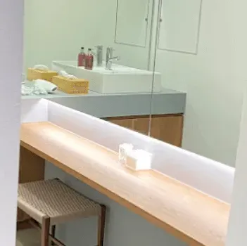 LIGHT CLINIC 名古屋院のボルニューマを受けた後のパウダールーム