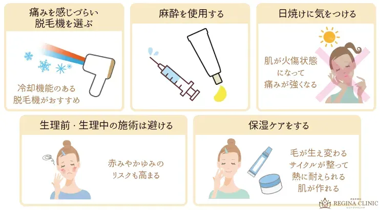 医療脱毛の痛みを軽減する方法