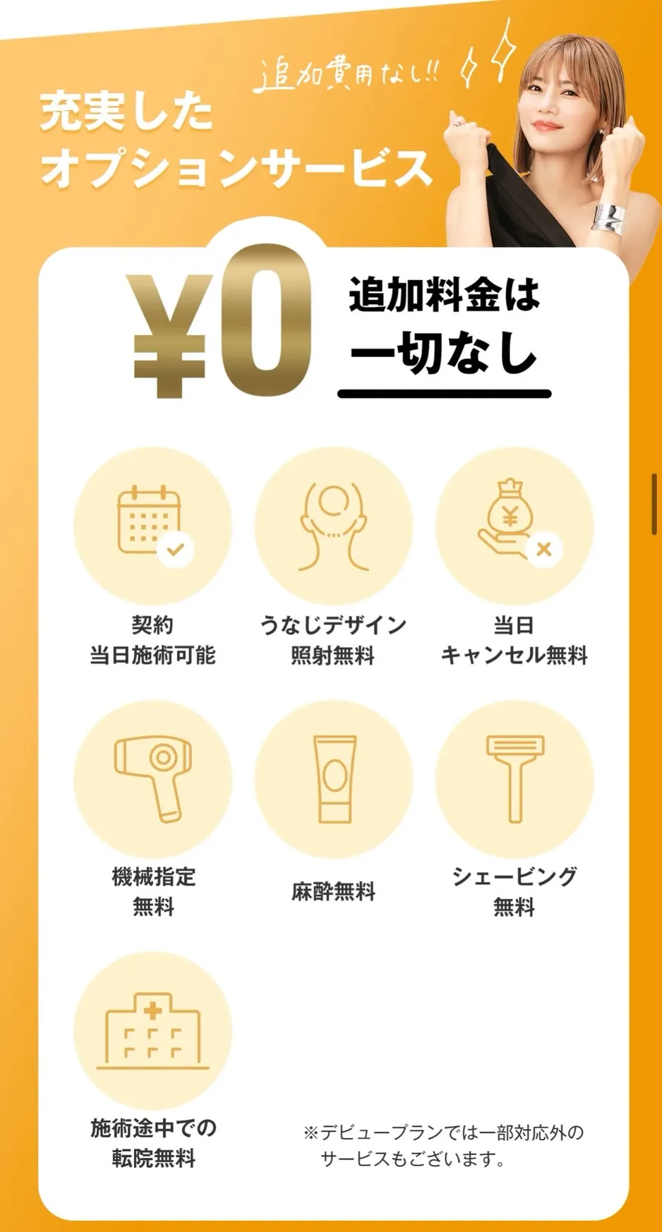 レジーナクリニックのオプションサービスについて