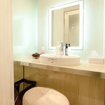 エースクリニック 全国3院のオンダリフトを受けた後のパウダールーム