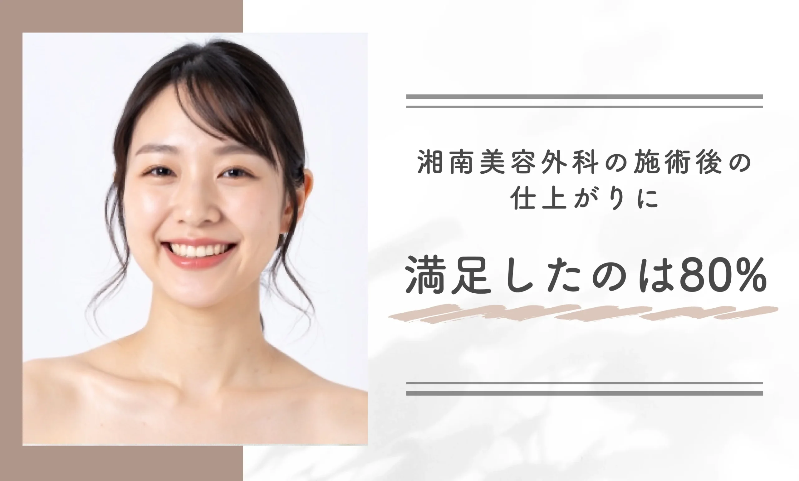 湘南美容外科の施術後の仕上がりに満足したのは80%