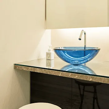 にじの森⽪フ科クリニックのフォトフェイシャルを受けた後のパウダールーム