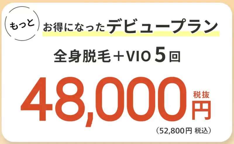 レジーナクリニック名古屋院の医療脱毛デビュープラン