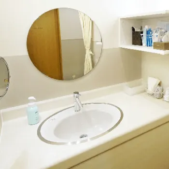 ふたば皮膚科のイオン導入を受けた後のパウダールーム