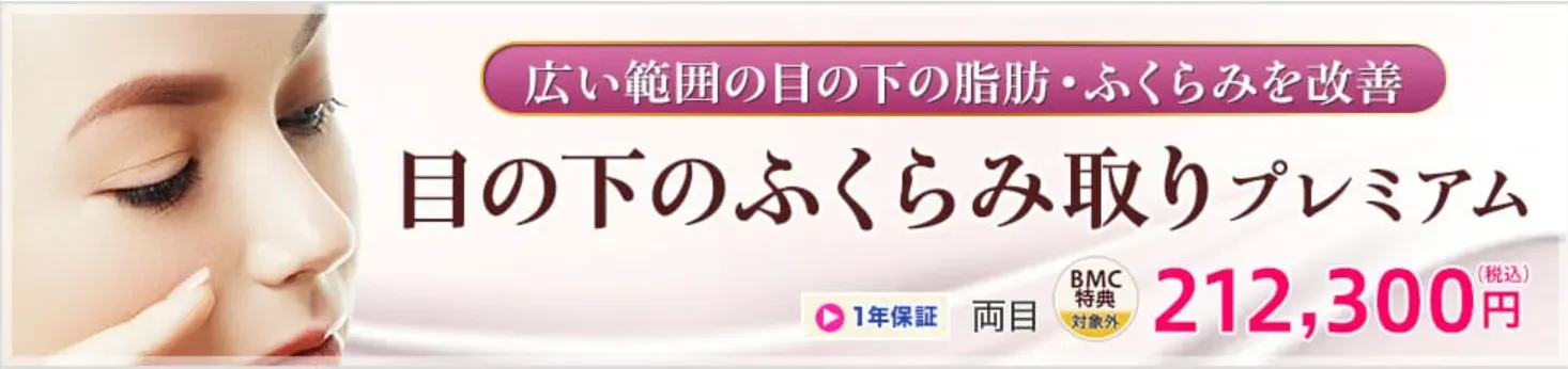 目の下のふくらみ取りプレミアムの料金