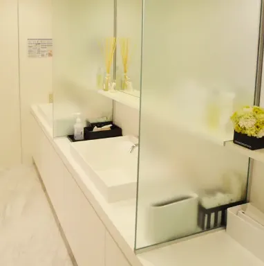 UBCLINIC 新宿2院のポテンツァを受けた後のパウダールーム