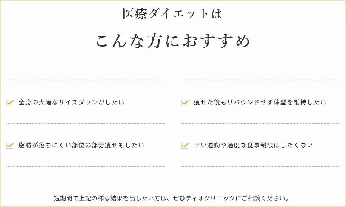 ディオクリニック　医療ダイエットおすすめ
