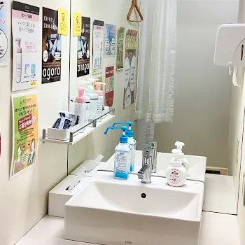 フェミークリニック 東京3院のジェントルマックスプロによる施術を受けた後のパウダールーム