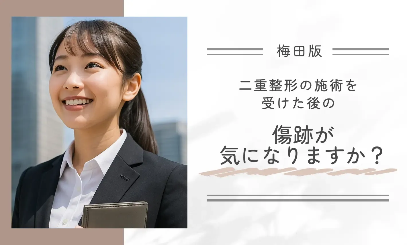 梅田で二重整形の施術を受けた後の傷跡が気になりますか？