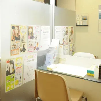 城本クリニック 横浜院のイオン導入を受けた後のパウダールーム