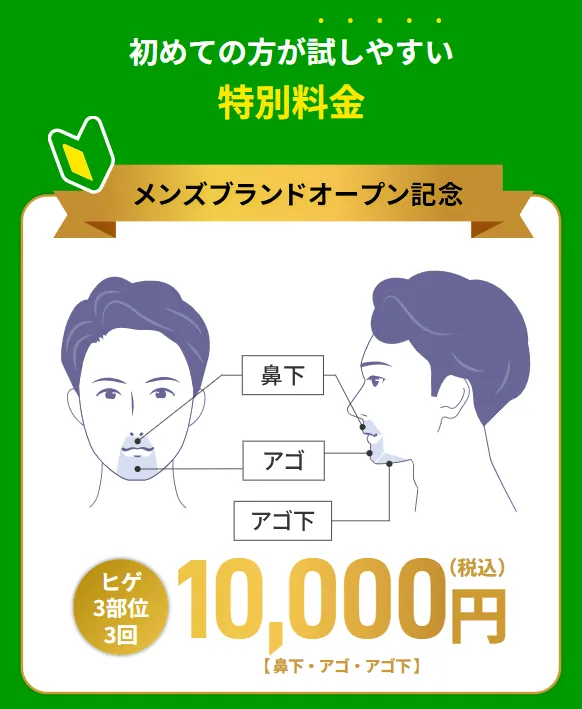 フレイアクリニックのメンズ脱毛アゴ料金