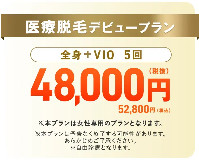 レジーナクリニックのデビュープラン