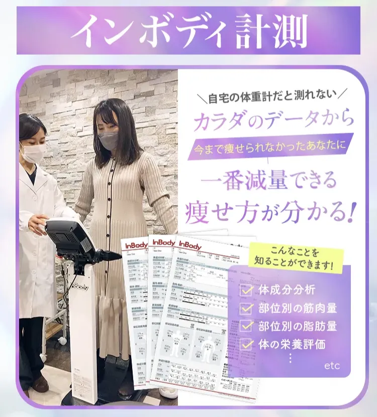 ディオクリニックは無料のインボディ計測で効果的な痩せ方が分かる