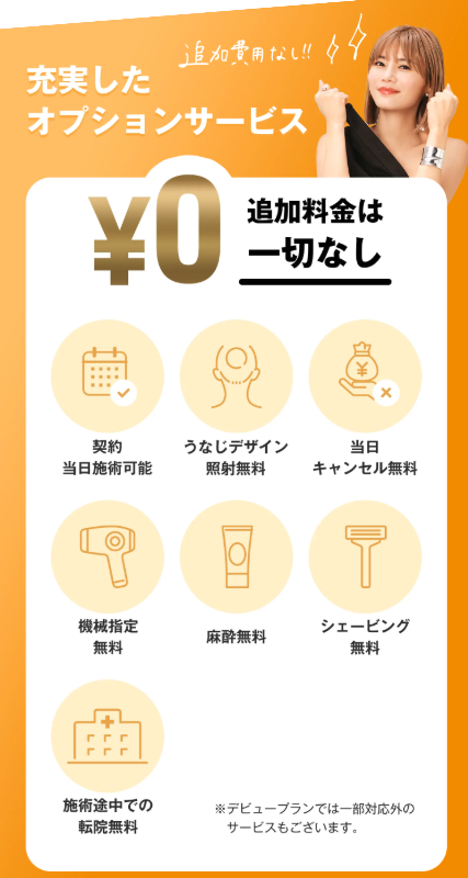 レジーナクリニック医療脱毛は追加料金一切なし