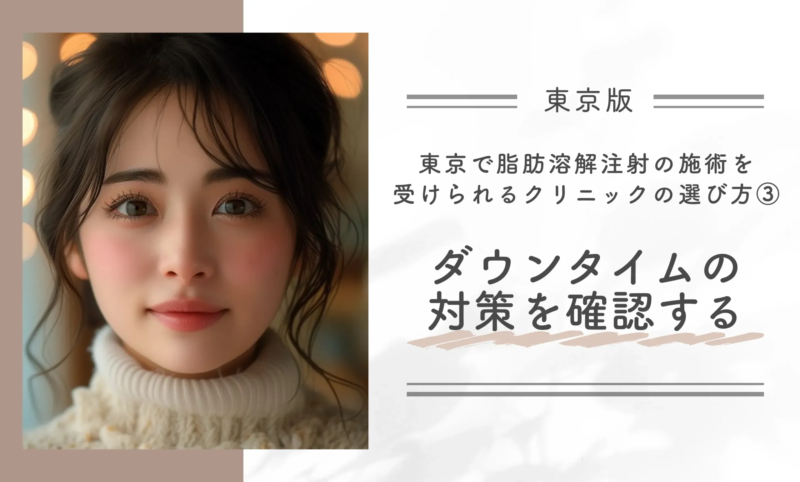 東京で脂肪溶解注射の施術を受けられるクリニックの選び方 ③ダウンタイムの対策を確認する