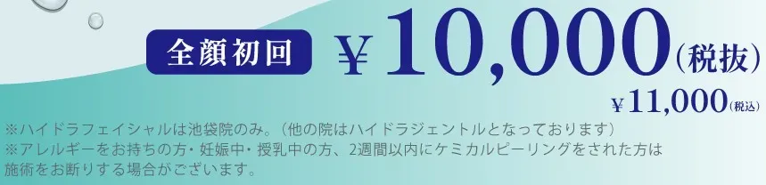 ハイドラフェイシャル全顔11,000円
