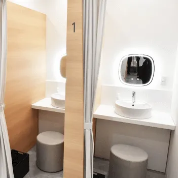 あさぶ皮フ科クリニックのジェントルマックスプロによる施術を受けた後のパウダールーム