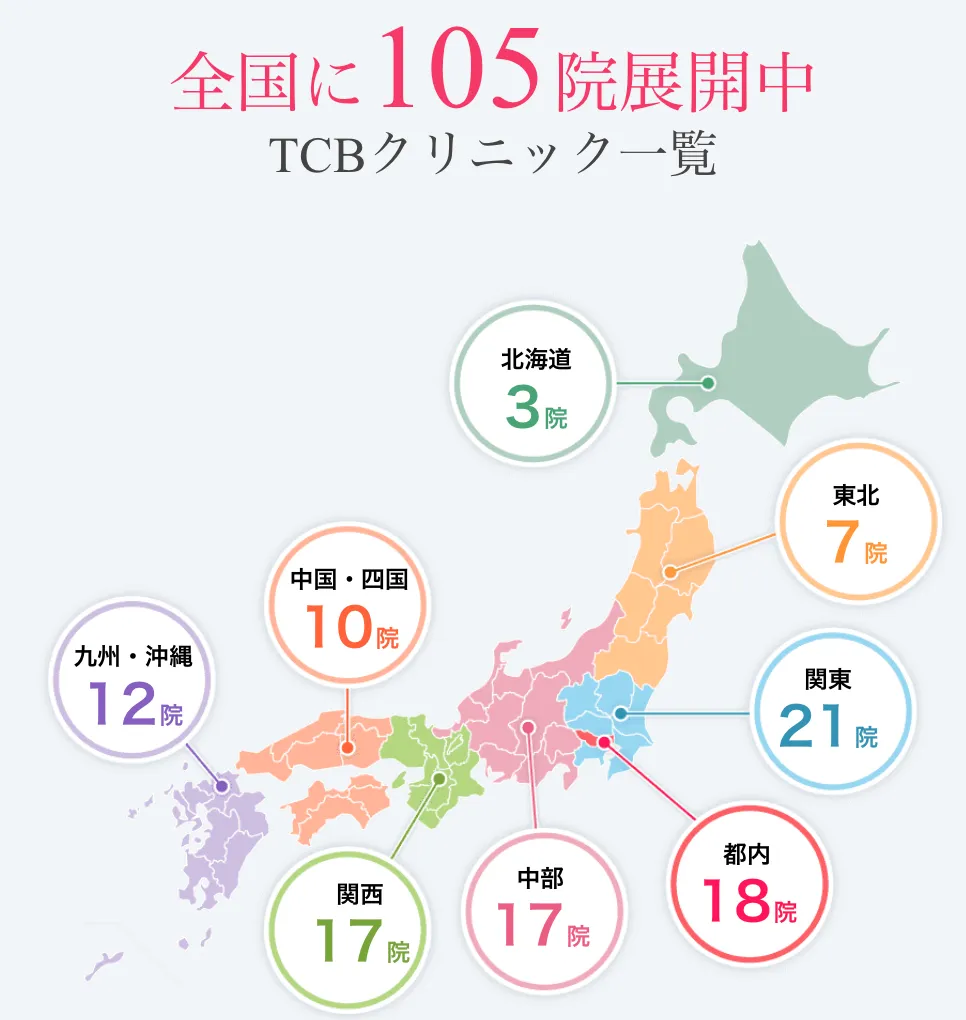 TCB 全国に105院展開中