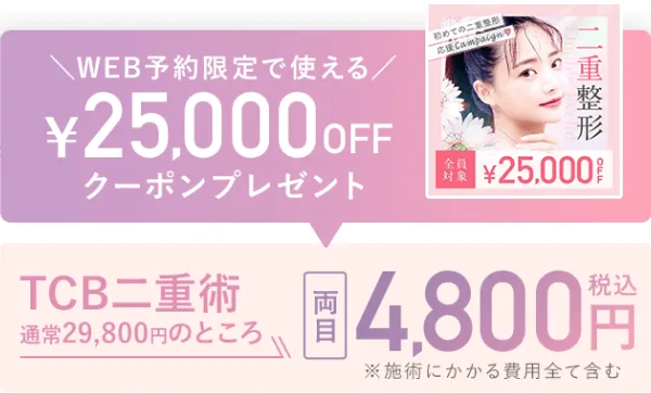 TCB二重術のダウンタイムは長い?ほぼゼロって本当?専門家が調査 クーポンについて
