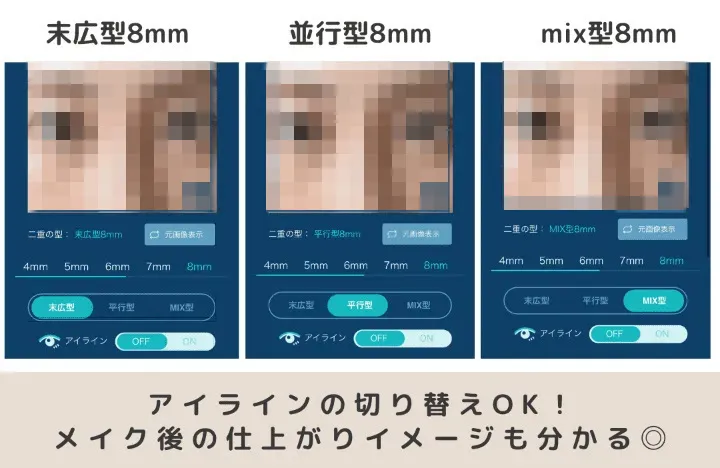 TCBのAIシミュレーターは二重幅を5段階で確認できる