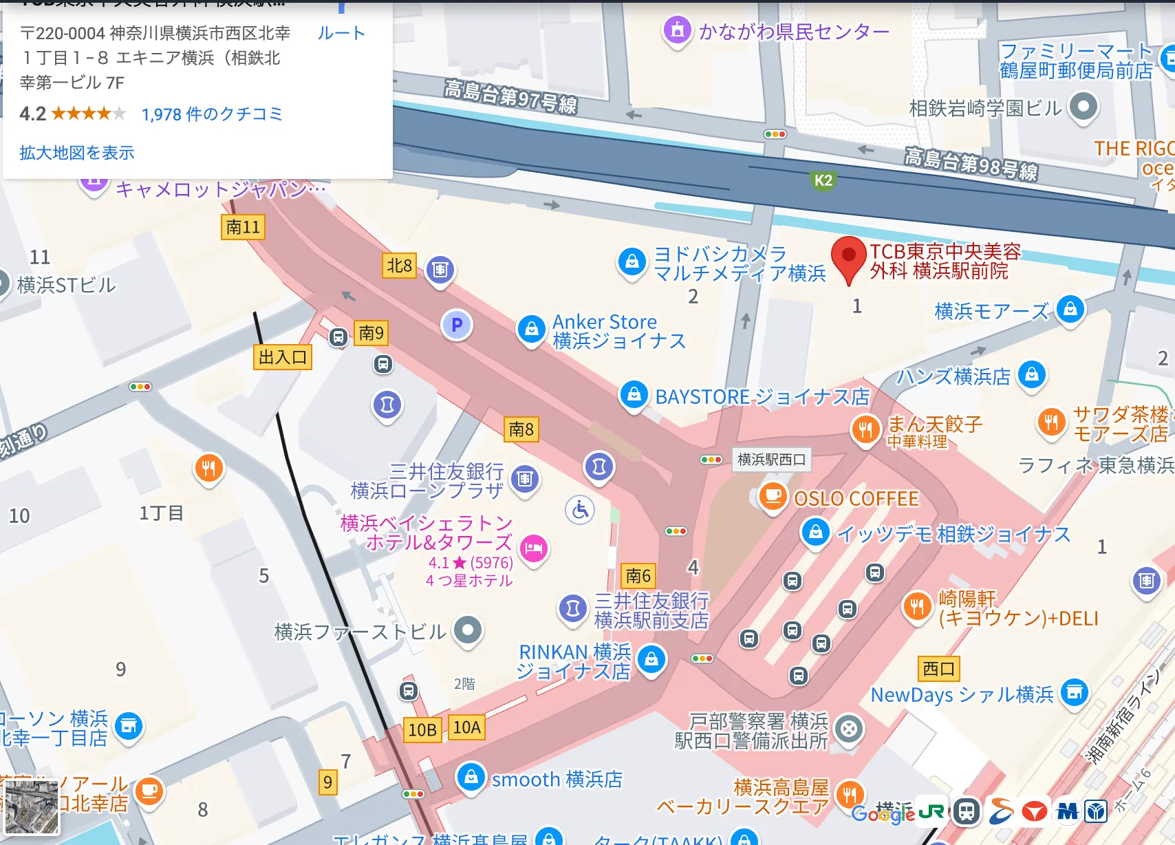 TCB横浜駅前院の口コミ評判•レビュー TCB横浜駅前院のアクセス