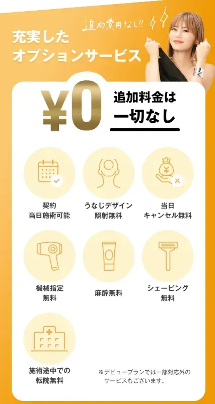 レジーナクリニック充実したオプションサービス内容