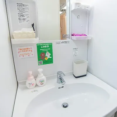 上野皮膚科ゆうスキンクリニックの都度払いの医療脱毛を受けた後のパウダールーム