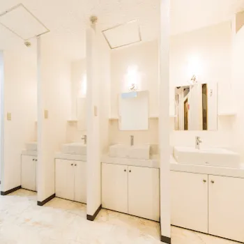 まちこ皮膚科クリニックの都度払いの医療脱毛を受けた後のパウダールーム
