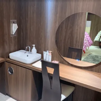 飯田橋ともじり皮ふ科の都度払いの医療脱毛を受けた後のパウダールーム