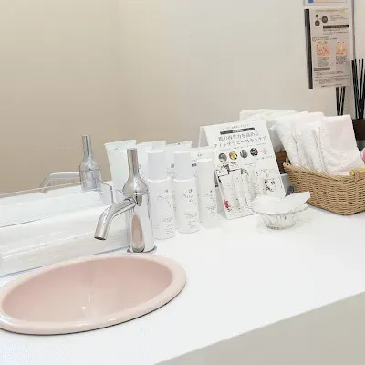 プレシャスクリニック自由が丘の医療脱毛を受けた後のパウダールーム