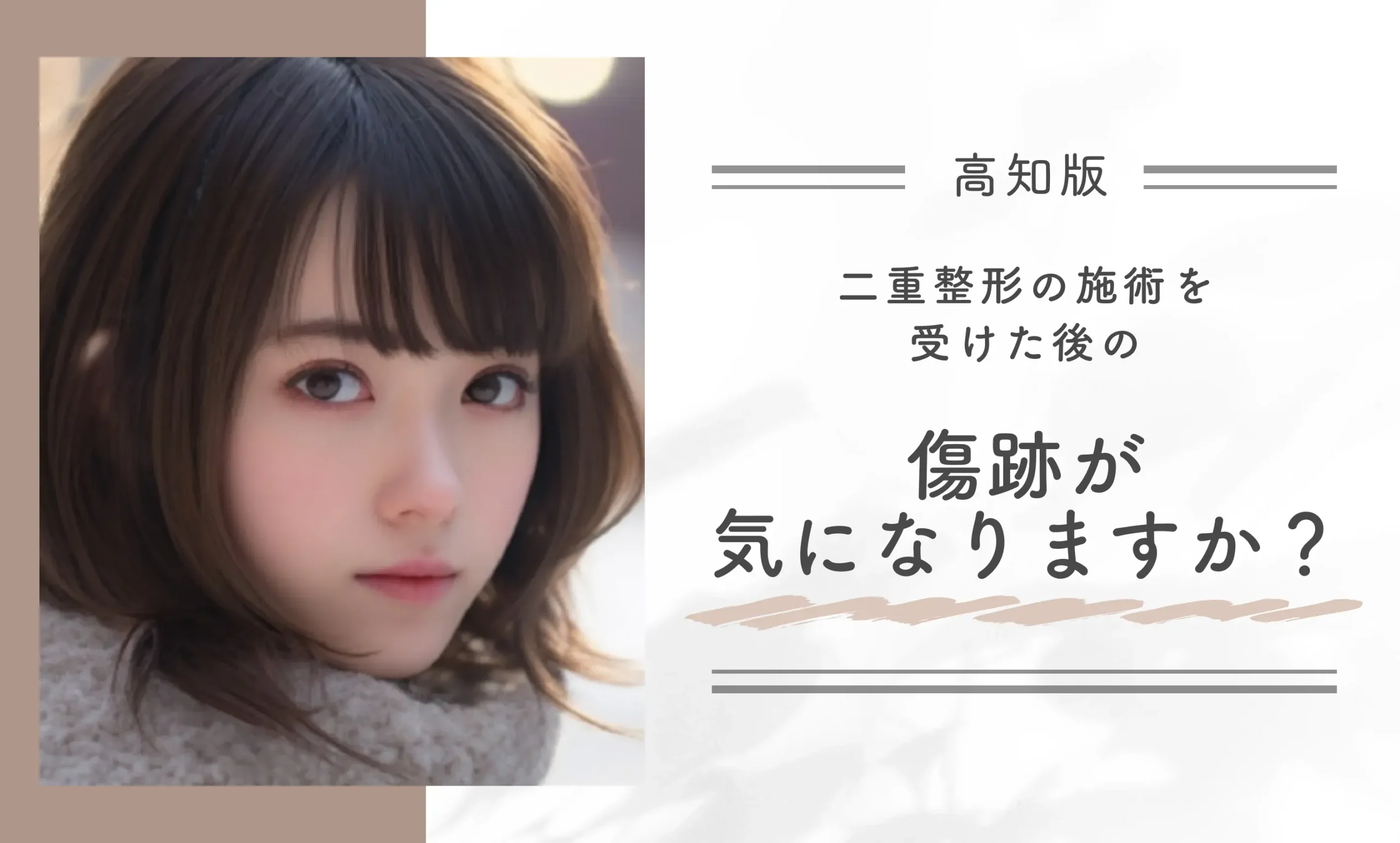 二重整形の施術を受けた後の傷跡が気になりますか？