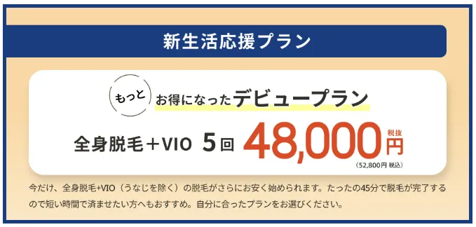 レジーナクリニックのデビュープランについて