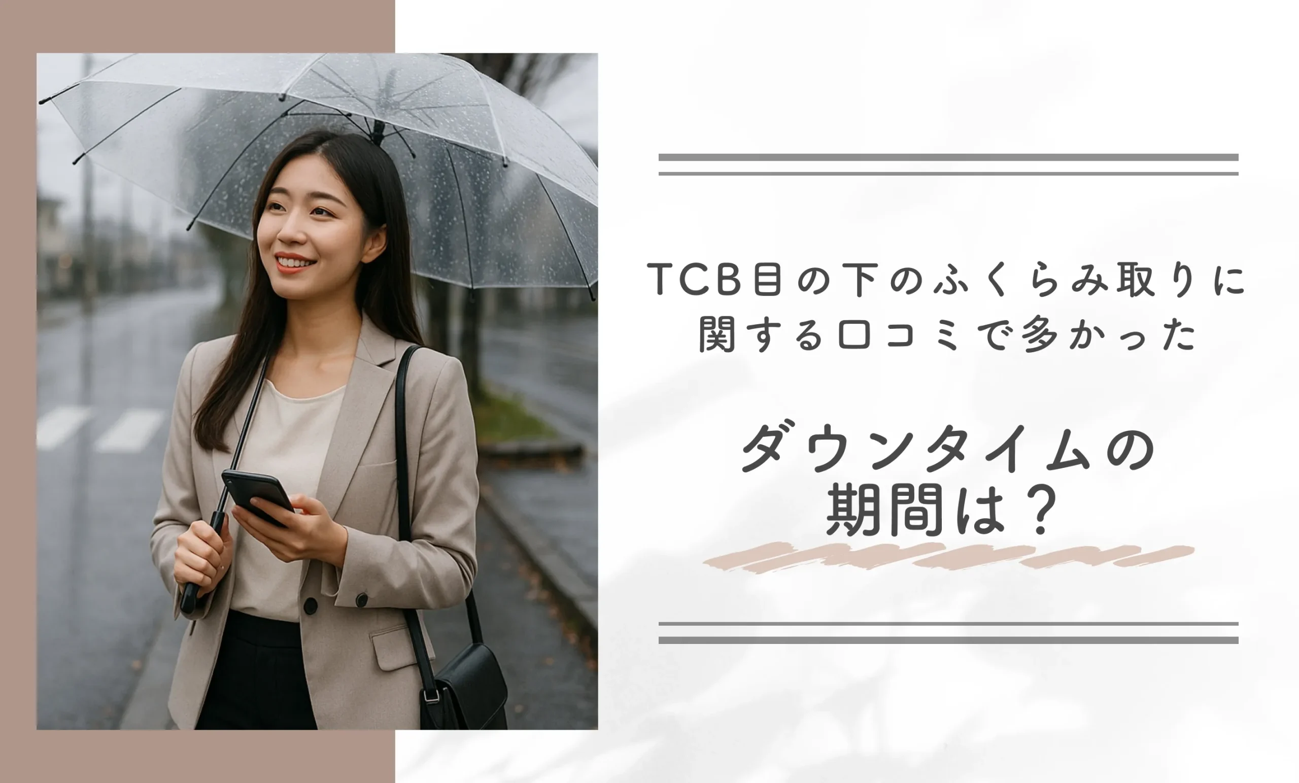 TCB目の下のふくらみ取りに関する口コミで多かったダウンタイムの期間は？
