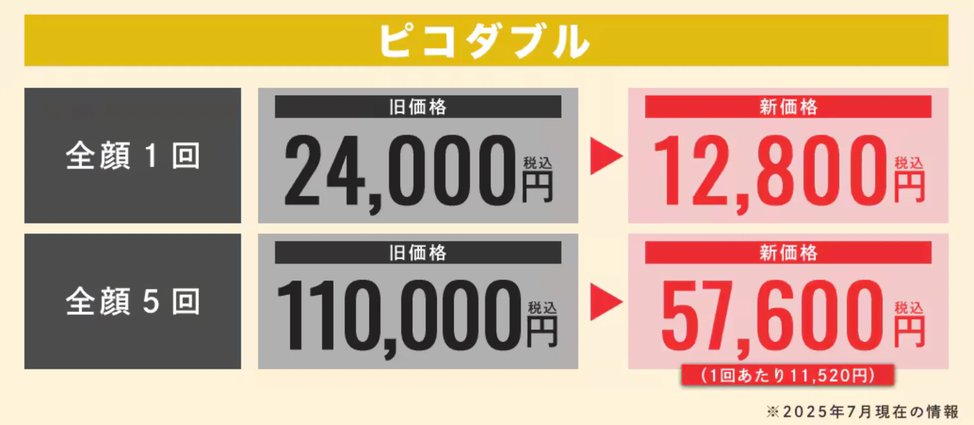 口コミ評価の高い湘南美容クリニックのピコダブルの料金