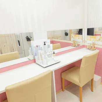 自由が丘クリニックソフィアの刺青除去を受けた後のパウダールーム