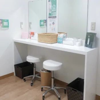 ヴァージンクリニック福岡1院の肩ボトックスを受けた後のパウダールーム