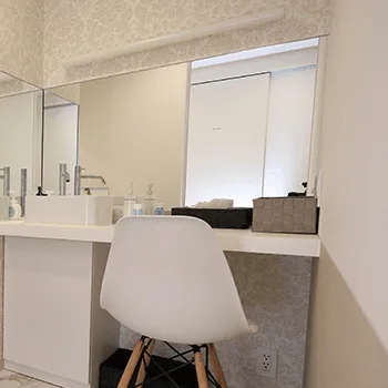 ラミュー広島中央クリニックの刺青除去を受けた後のパウダールーム