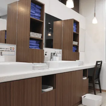 よつば会クリニック 兵庫1院の刺青除去を受けた後のパウダールーム