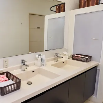 松永皮フ科クリニックの刺青除去を受けた後のパウダールーム