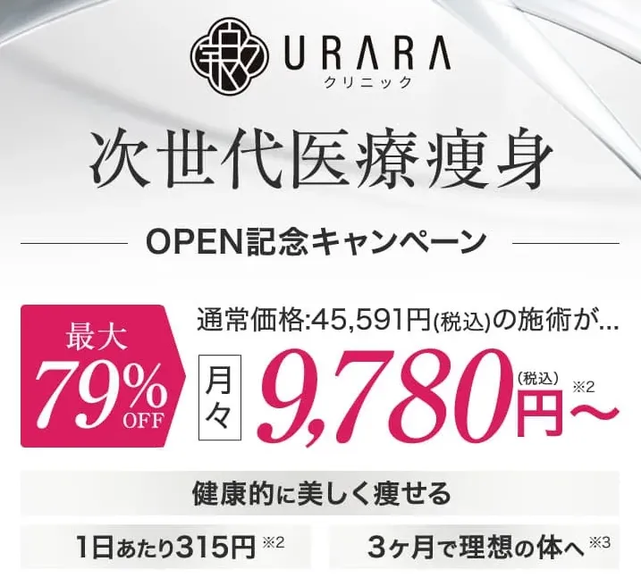 URARAクリニックのOPENキャンペーン